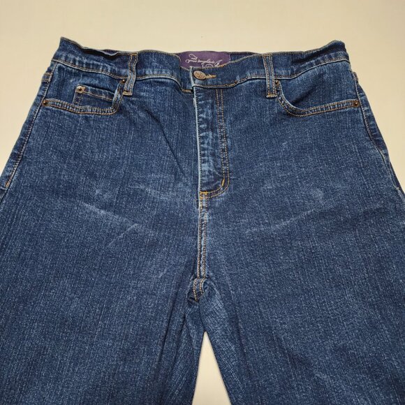 NYDJ Dark Wash Stretch Denim High Rise Lift Tuck Straight Leg Jeans - Picture 3 of 5